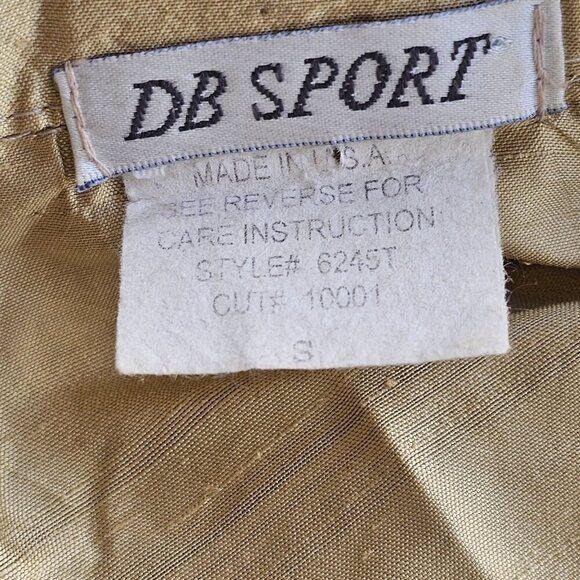 DB Sport 70s Gold Silk Embroider Fitted Blouse Sz S Collared Button Up Long Slv - Picture 5 of 9